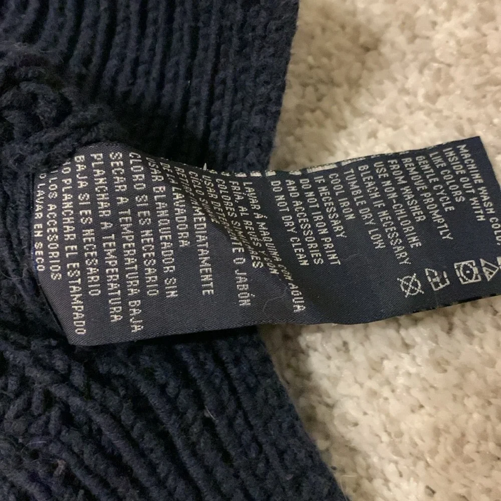 Nautica Cable, chunky net navy blue size large sweater - Picture 8 of 16